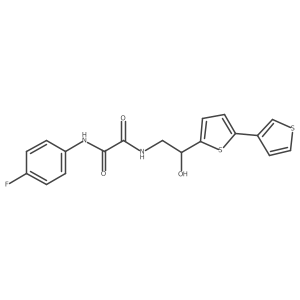 N1-(2-([2,3'-bithiophen]-5-yl)-2-hydroxyethyl)-N2-(4-fluorophenyl)oxalamide结构式