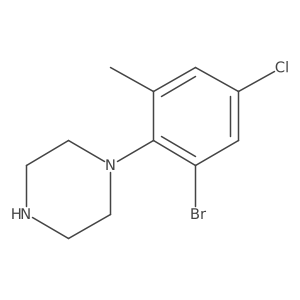 1-(2-Bromo-4-chloro-6-methylphenyl)piperazine结构式