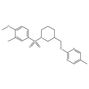 2-[[1-(3-Fluoro-4-methoxyphenyl)sulfonylpiperidin-3-yl]methoxy]-5-methylpyrimidine结构式