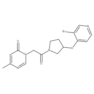 3-(2-{3-[(3-Bromopyridin-4-yl)oxy]pyrrolidin-1-yl}-2-oxoethyl)-6-methyl-3,4-dihydropyrimidin-4-one Structure