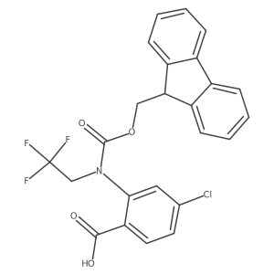 4-chloro-2-({[(9H-fluoren-9-yl)methoxy]carbonyl}(2,2,2-trifluoroethyl)amino)benzoic acid结构式