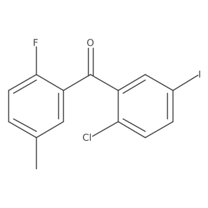 (2-Chloro-5-iodophenyl)(2-fluoro-5-methylphenyl)methanone结构式