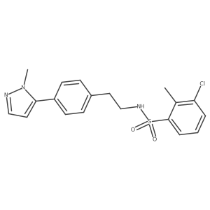 3-chloro-2-methyl-N-{2-[4-(1-methyl-1H-pyrazol-5-yl)phenyl]ethyl}benzene-1-sulfonamide结构式