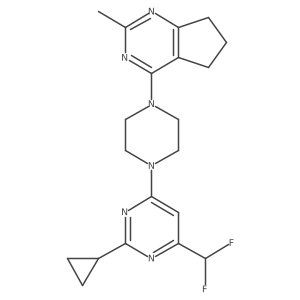 2-cyclopropyl-4-(difluoromethyl)-6-(4-{2-methyl-5H,6H,7H-cyclopenta[d]pyrimidin-4-yl}piperazin-1-yl)pyrimidine结构式