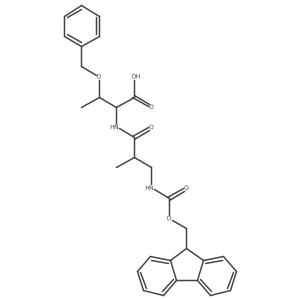 (2S,3R)-3-(benzyloxy)-2-[3-({[(9H-fluoren-9-yl)methoxy]carbonyl}amino)-2-methylpropanamido]butanoic acid结构式