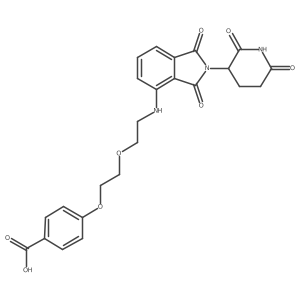 4-[2-[2-[[2-(2,6-Dioxo-3-piperidyl)-1,3-dioxo-isoindolin-4-yl]amino]ethoxy]ethoxy]benzoic acid Structure