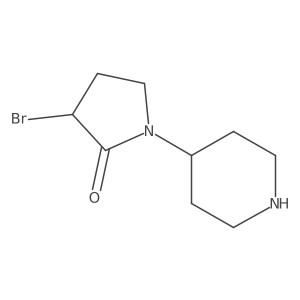3-Bromo-1-(piperidin-4-yl)pyrrolidin-2-one结构式