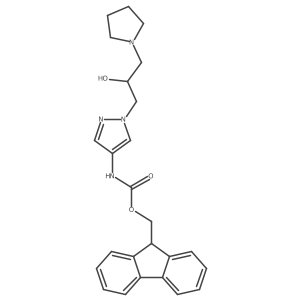 (9H-fluoren-9-yl)methyl N-{1-[2-hydroxy-3-(pyrrolidin-1-yl)propyl]-1H-pyrazol-4-yl}carbamate Structure