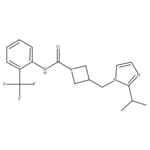 3-{[2-(propan-2-yl)-1H-imidazol-1-yl]methyl}-N-[2-(trifluoromethyl)phenyl]azetidine-1-carboxamide Structure