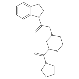 1-(2,3-dihydro-1H-indol-1-yl)-2-[2-(pyrrolidine-1-carbonyl)morpholin-4-yl]ethan-1-one Structure