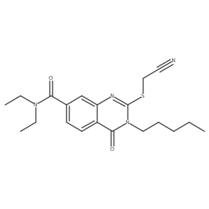 2-((cyanomethyl)thio)-N,N-diethyl-4-oxo-3-pentyl-3,4-dihydroquinazoline-7-carboxamide Structure