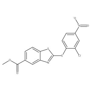 2-(2-Chloro-4-nitro-phenylsulfanyl)-benzothiazole-5-carboxylic acid methyl ester结构式