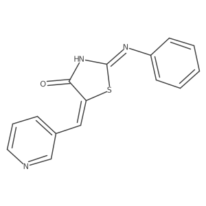 (5Z)-2-anilino-5-(pyridin-3-ylmethylidene)-1,3-thiazol-4-one结构式