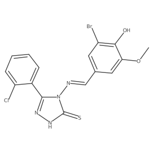 4-((3-Bromo-4-hydroxy-5-methoxybenzylidene)amino)-3-(2-chlorophenyl)-1H-1,2,4-triazole-5(4H)-thione Structure