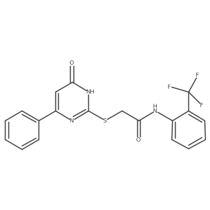 2-[(4-oxo-6-phenyl-1H-pyrimidin-2-yl)sulfanyl]-N-[2-(trifluoromethyl)phenyl]acetamide Structure
