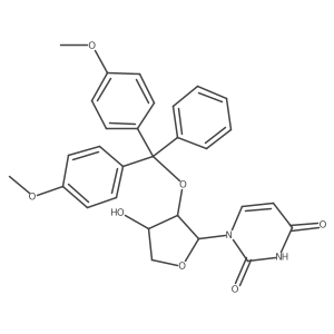 1-{2'-O-[(4",4"'-dimethoxytriphenyl)methyl]-|A-L-threofuranosyl}uracil Structure