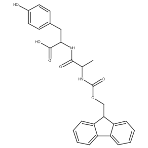 (2S)-2-[(2S)-2-({[(9H-fluoren-9-yl)methoxy]carbonyl}amino)propanamido]-3-(4-hydroxyphenyl)propanoic acid结构式