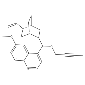 Cinchonan, 9-(2-butynyloxy)-6a(2)-methoxy-, (8I+/-,9R)- Structure