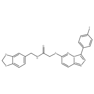 N-(benzo[d][1,3]dioxol-5-ylmethyl)-2-((3-(4-fluorophenyl)-[1,2,4]triazolo[4,3-b]pyridazin-6-yl)thio)acetamide结构式