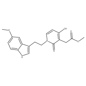 methyl 2-{4-hydroxy-1-[2-(5-methoxy-1H-indol-3-yl)ethyl]-2-oxo-1,2-dihydro-3-pyridinyl}acetate Structure