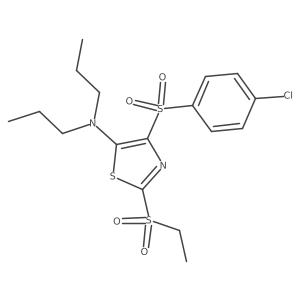 4-((4-chlorophenyl)sulfonyl)-2-(ethylsulfonyl)-N,N-dipropylthiazol-5-amine结构式