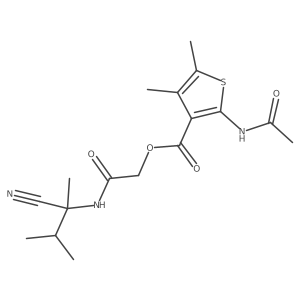 [(1-Cyano-1,2-dimethylpropyl)carbamoyl]methyl 2-acetamido-4,5-dimethylthiophene-3-carboxylate结构式