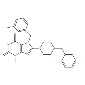 8-(4-(2,5-dimethylbenzyl)piperazin-1-yl)-3-methyl-7-(3-methylbenzyl)-1H-purine-2,6(3H,7H)-dione Structure