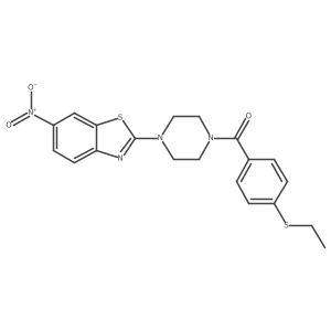 (4-(Ethylthio)phenyl)(4-(6-nitrobenzo[d]thiazol-2-yl)piperazin-1-yl)methanone Structure