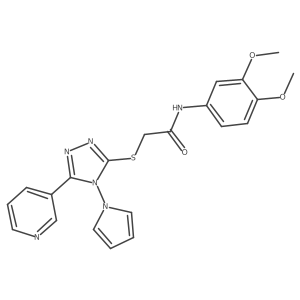 N-(3,4-dimethoxyphenyl)-2-{[5-(pyridin-3-yl)-4-(1H-pyrrol-1-yl)-4H-1,2,4-triazol-3-yl]sulfanyl}acetamide结构式