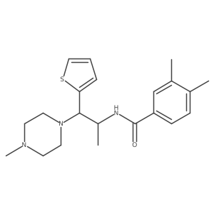 3,4-dimethyl-N-[1-(4-methylpiperazin-1-yl)-1-(thiophen-2-yl)propan-2-yl]benzamide结构式