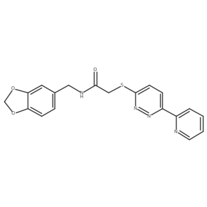 N-[(2H-1,3-benzodioxol-5-yl)methyl]-2-{[6-(pyridin-2-yl)pyridazin-3-yl]sulfanyl}acetamide结构式