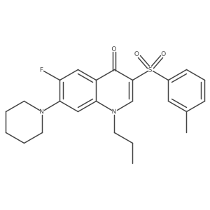 6-fluoro-7-(piperidin-1-yl)-1-propyl-3-(m-tolylsulfonyl)quinolin-4(1H)-one结构式