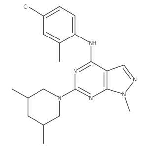 N-(4-chloro-2-methylphenyl)-6-(3,5-dimethylpiperidin-1-yl)-1-methyl-1H-pyrazolo[3,4-d]pyrimidin-4-amine结构式