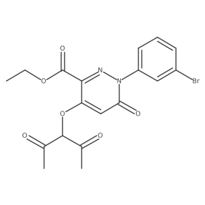 Ethyl 1-(3-bromophenyl)-4-((2,4-dioxopentan-3-yl)oxy)-6-oxo-1,6-dihydropyridazine-3-carboxylate Structure