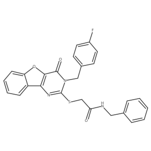 N-Benzyl-2-{[3-(4-fluorobenzyl)-4-oxo-3,4-dihydro[1]benzofuro[3,2-D]pyrimidin-2-YL]sulfanyl}acetamide Structure