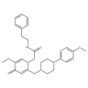 2-(5-methoxy-2-((4-(4-methoxyphenyl)piperazin-1-yl)methyl)-4-oxopyridin-1(4H)-yl)-N-phenethylacetamide结构式