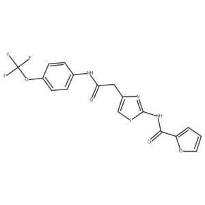 N-[4-({[4-(trifluoromethoxy)phenyl]carbamoyl}methyl)-1,3-thiazol-2-yl]furan-2-carboxamide Structure