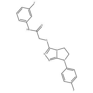 N-(3-fluorophenyl)-2-((7-(4-fluorophenyl)-6,7-dihydro-5H-imidazo[2,1-c][1,2,4]triazol-3-yl)thio)acetamide结构式