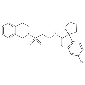 1-(4-chlorophenyl)-N-(2-((3,4-dihydroisoquinolin-2(1H)-yl)sulfonyl)ethyl)cyclopentanecarboxamide结构式