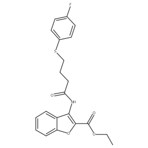Ethyl 3-(4-((4-fluorophenyl)thio)butanamido)benzofuran-2-carboxylate Structure