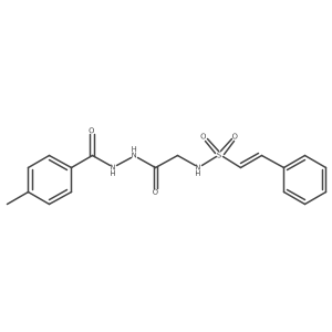 N-{[N'-(4-methylbenzoyl)hydrazinecarbonyl]methyl}-2-phenylethene-1-sulfonamide Structure