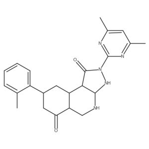 2-(4,6-Dimethylpyrimidin-2-yl)-8-(2-methylphenyl)-3,3a,4,5,5a,7,8,9,9a,9b-decahydropyrazolo[3,4-c]isoquinoline-1,6-dione结构式