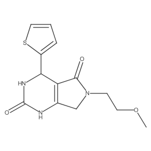 6-(2-methoxyethyl)-4-(thiophen-2-yl)-3,4,6,7-tetrahydro-1H-pyrrolo[3,4-d]pyrimidine-2,5-dione Structure
