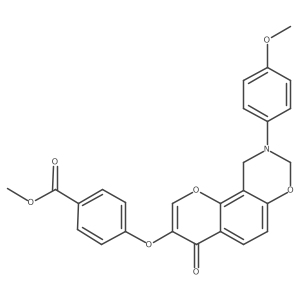 Methyl 4-((9-(4-methoxyphenyl)-4-oxo-4,8,9,10-tetrahydrochromeno[8,7-e][1,3]oxazin-3-yl)oxy)benzoate Structure