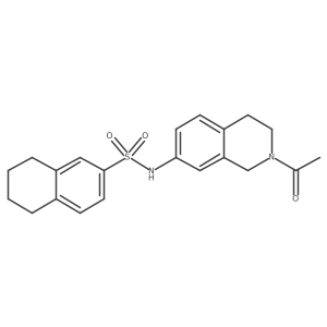 N-(2-acetyl-1,2,3,4-tetrahydroisoquinolin-7-yl)-5,6,7,8-tetrahydronaphthalene-2-sulfonamide结构式