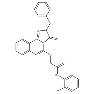 2-[(2-benzyl-3-oxo-2H-imidazo[1,2-c]quinazolin-5-yl)sulfanyl]-N-(2-fluorophenyl)acetamide结构式