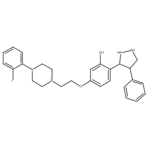 5-[2-[4-(2-Fluorophenyl)piperazin-1-yl]ethoxy]-2-(4-phenylpyrazolidin-3-yl)phenol结构式