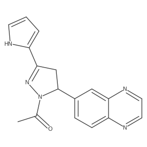 1-(3-(1H-pyrrol-2-yl)-5-(quinoxalin-6-yl)-4,5-dihydro-1H-pyrazol-1-yl)ethanone结构式