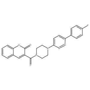 3-(4-(6-(4-fluorophenyl)pyridazin-3-yl)piperazine-1-carbonyl)-2H-chromen-2-one结构式