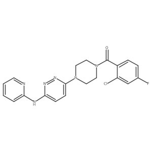 (2-Chloro-4-fluorophenyl)(4-(6-(pyridin-2-ylamino)pyridazin-3-yl)piperazin-1-yl)methanone结构式